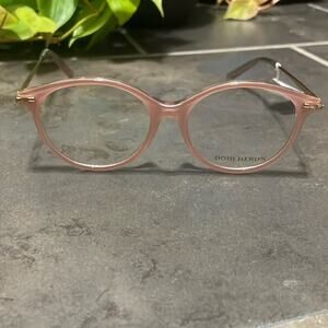 Boucheron Clear Lens Eyeglasses Pink Gold Frame New Retails $730